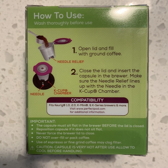 NIB Reusable Stainless Steel Single-Serve Coffee Filter Cup for K-Cup Br… - Picture 3 of 9